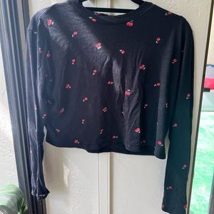 Black PINK Victoria’s Secret Long Sleeve with Cherries XS